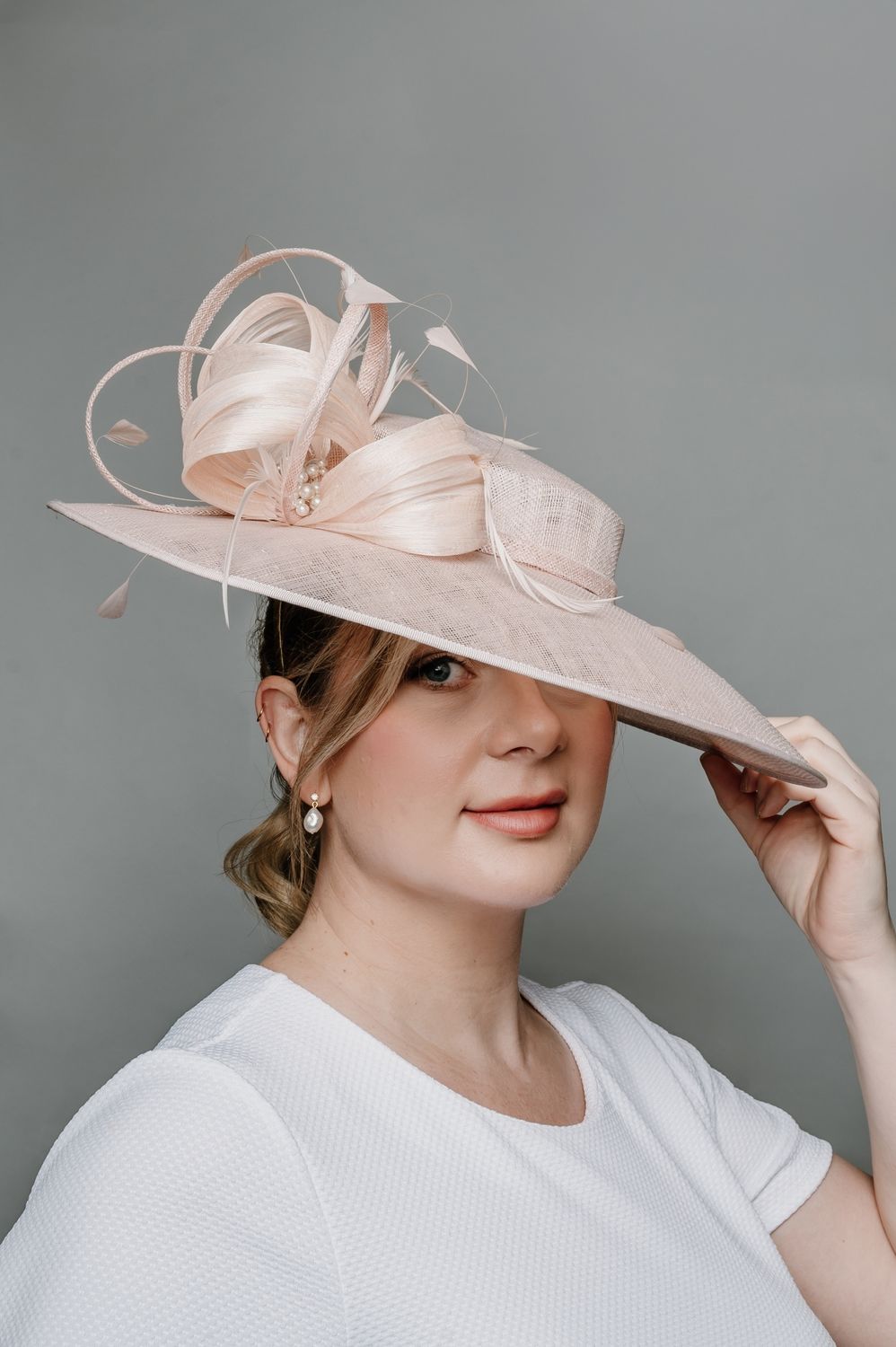 Pink Contemporary Wedding Hat (Available to be made in 60 colours)