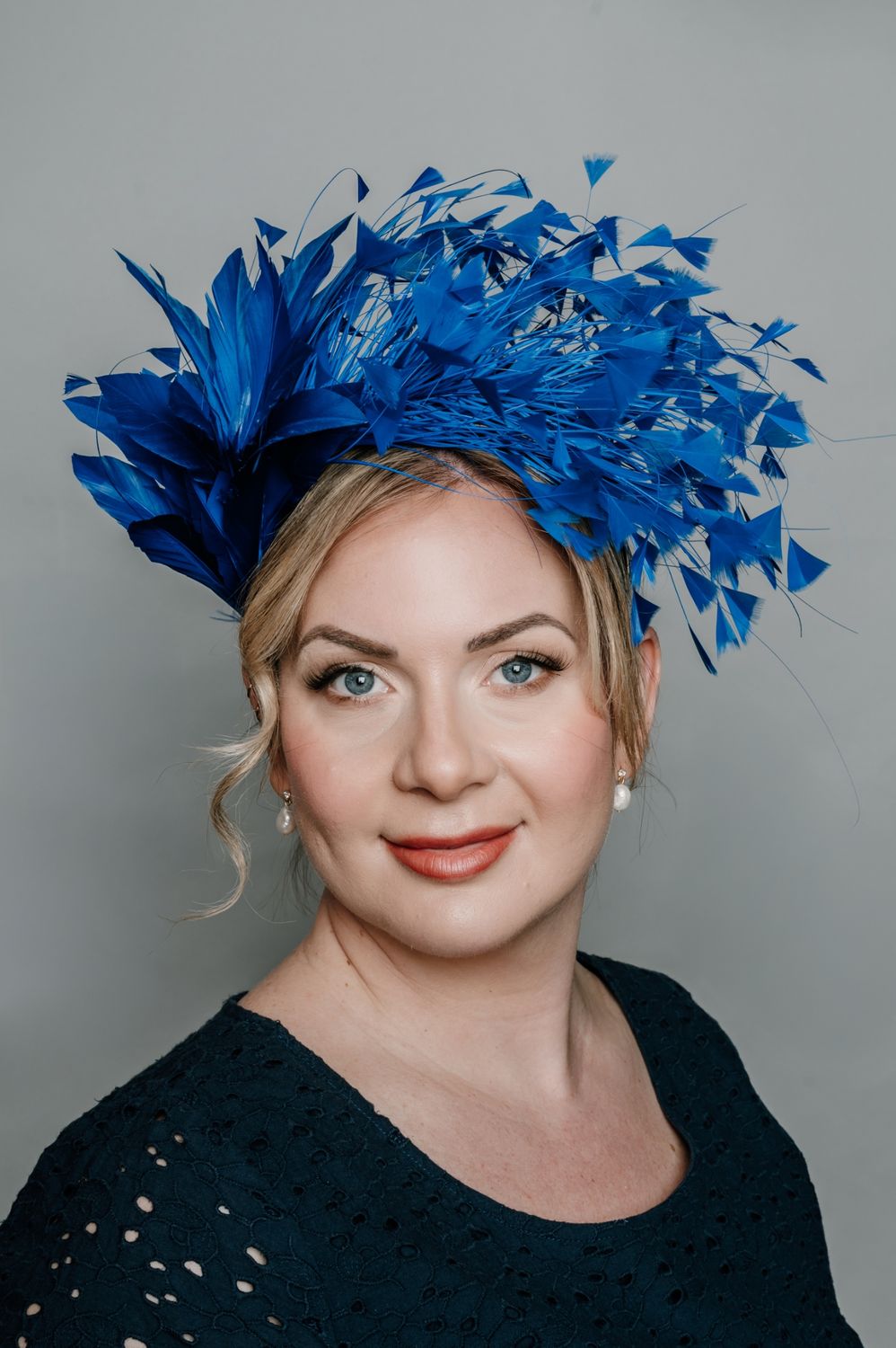 Sapphire Blue Couture Fascinator (otherall colours available.