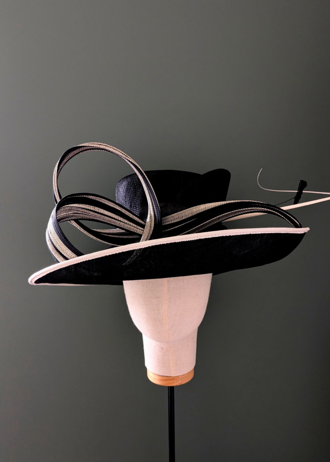 Black and Ivory Occasion Hat