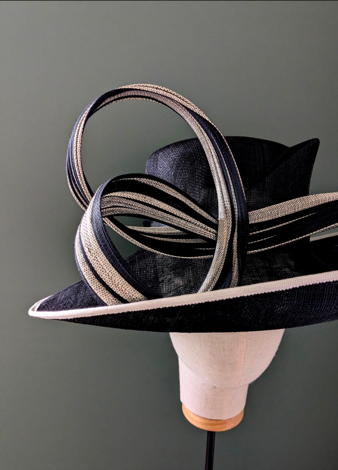 Black and Ivory Occasion Hat