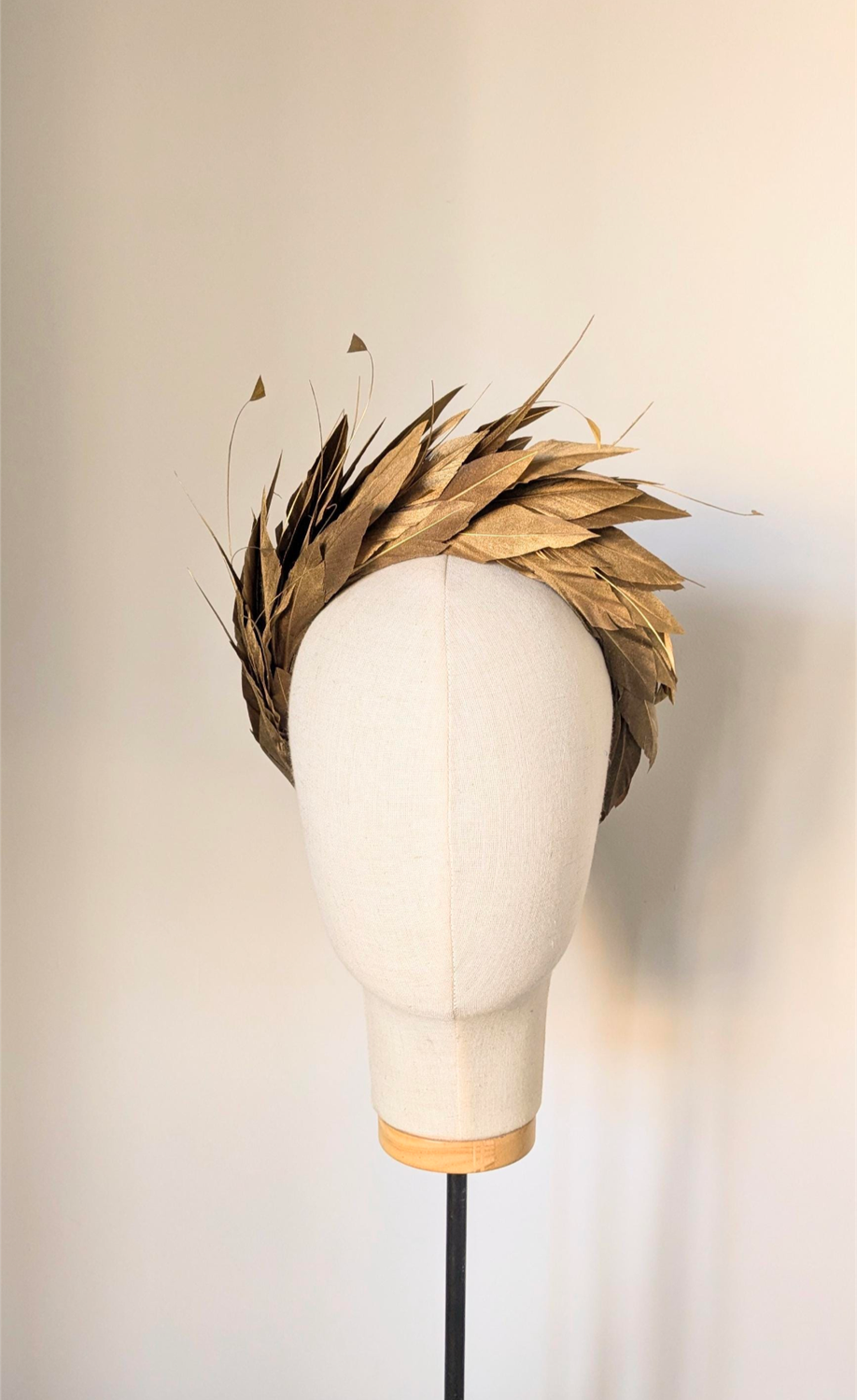 Couture Burnished Gold Feather Headband