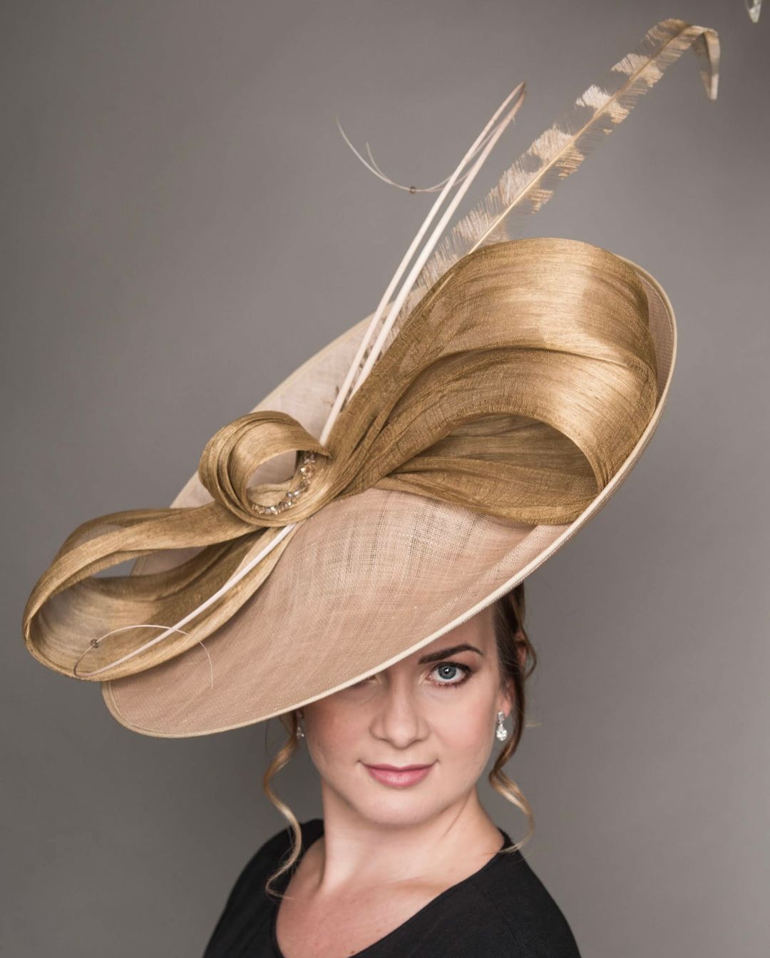 Blush and Gold  Ascot Hat (Available to be made in 60 colours)