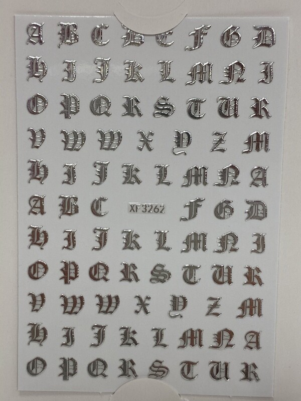 Silver Letter Decals