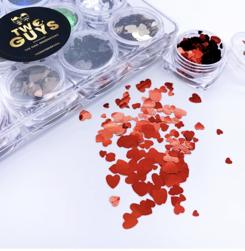 Different sizes Heart Shape Sequins Set (12 colors)