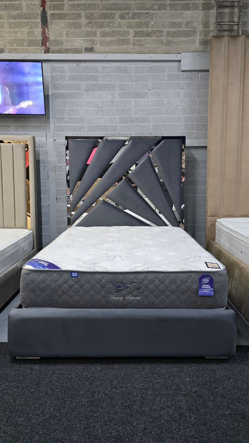 Glimmer Bed Frame - 5ft high headboard