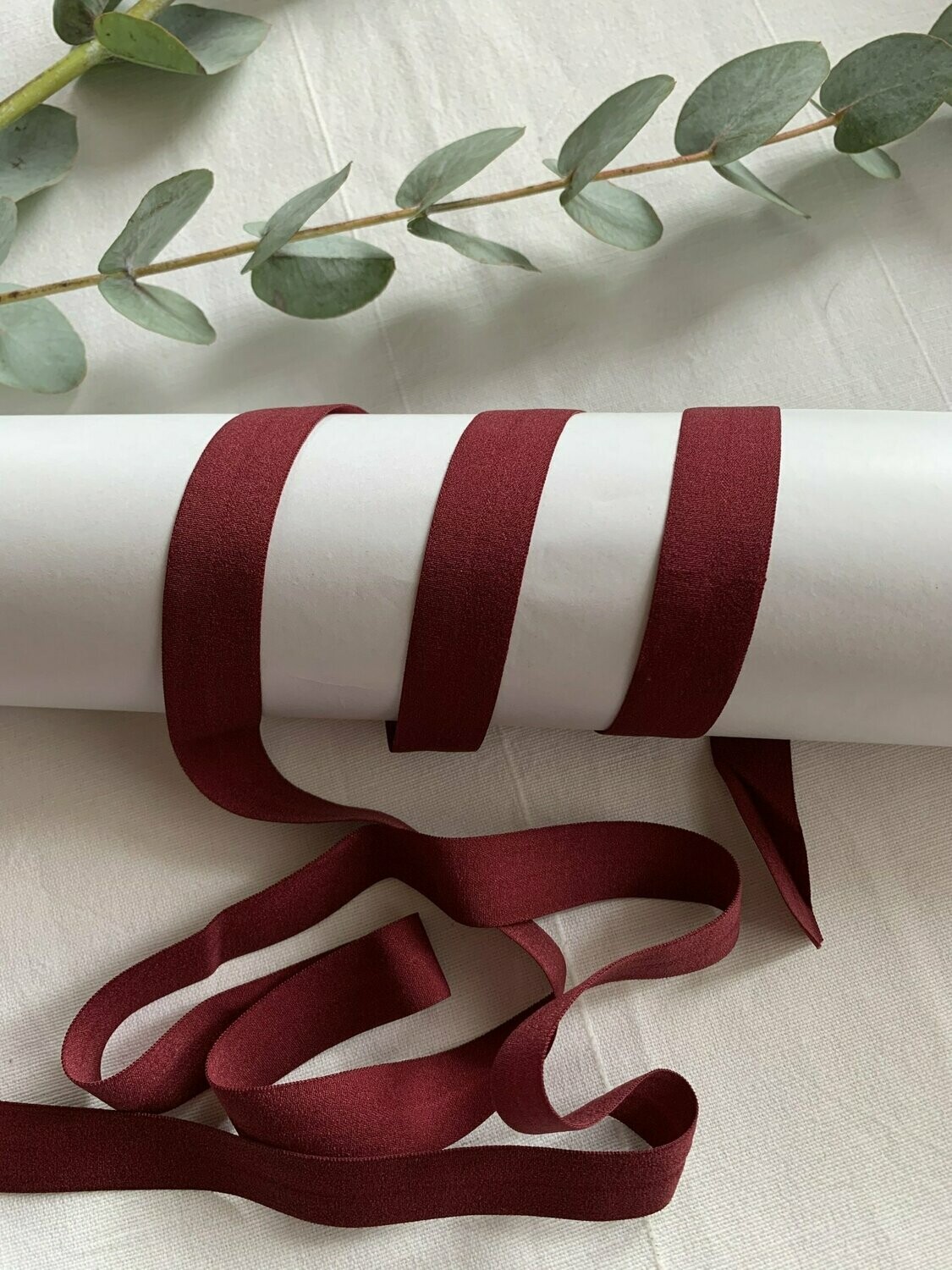 Elastisches Einfassband Bordeaux Matt