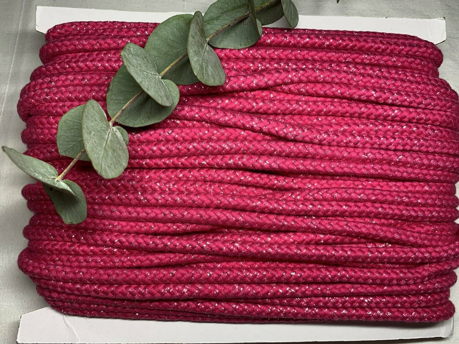 Baumwollkordel Lurex 10 mm Pink