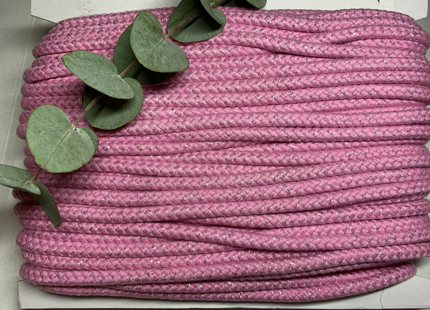 Baumwollkordel Lurex 10 mm Rosa