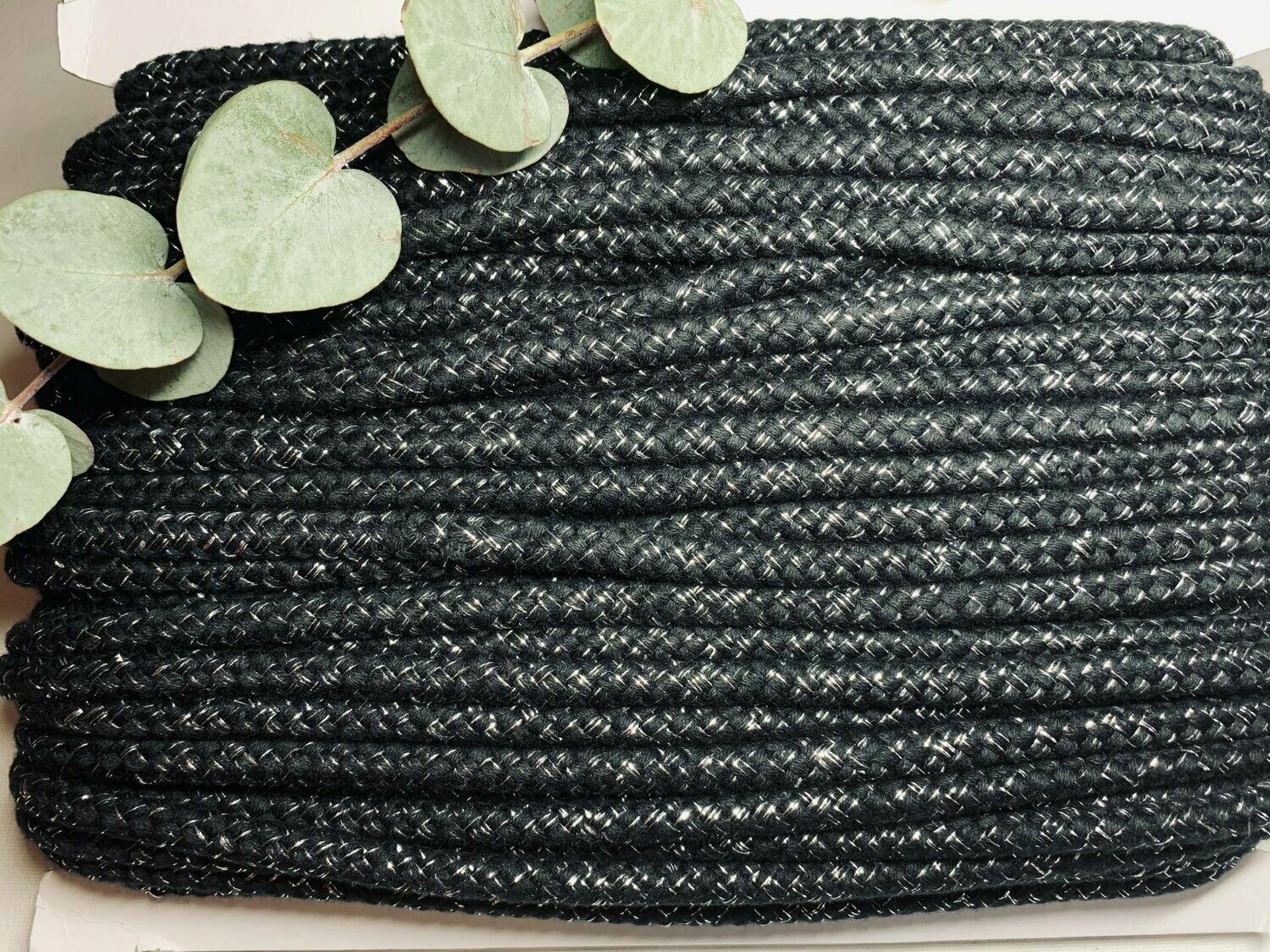 Baumwollkordel Lurex 10 mm Schwarz