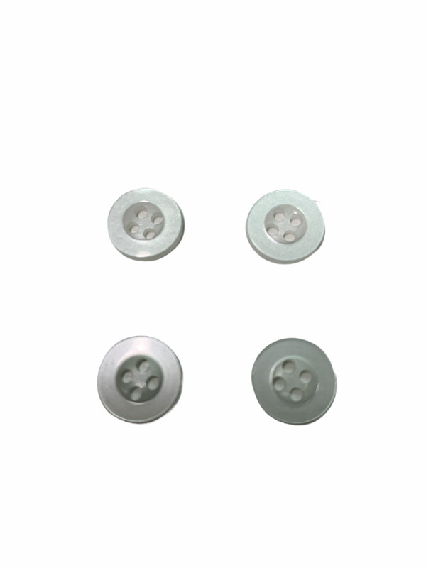 Knöpfe 4er Set Weiß/Durchsichtig 10mm