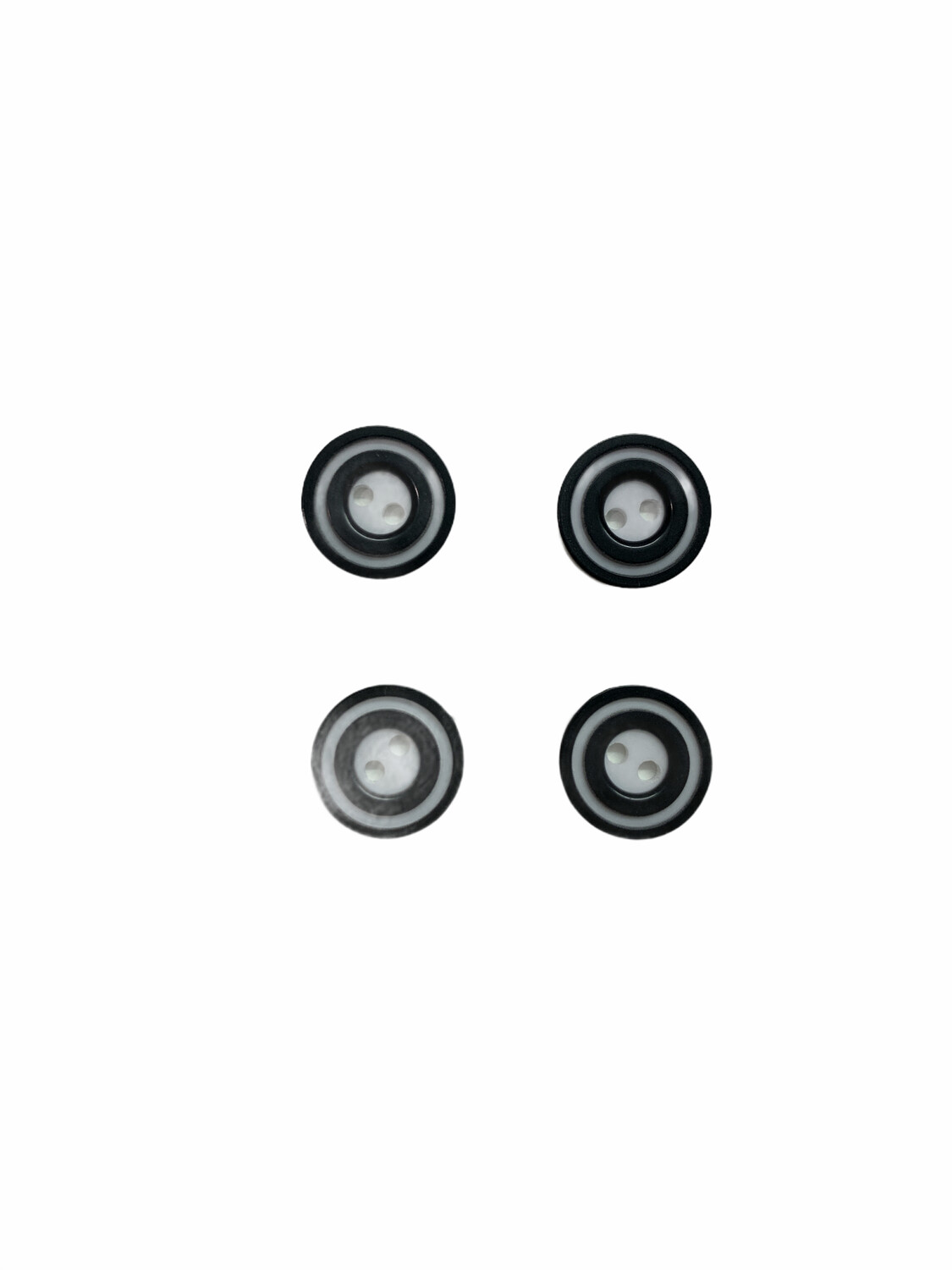 Donut Knöpfe 4er Set Schwarz/Weiß 10mm
