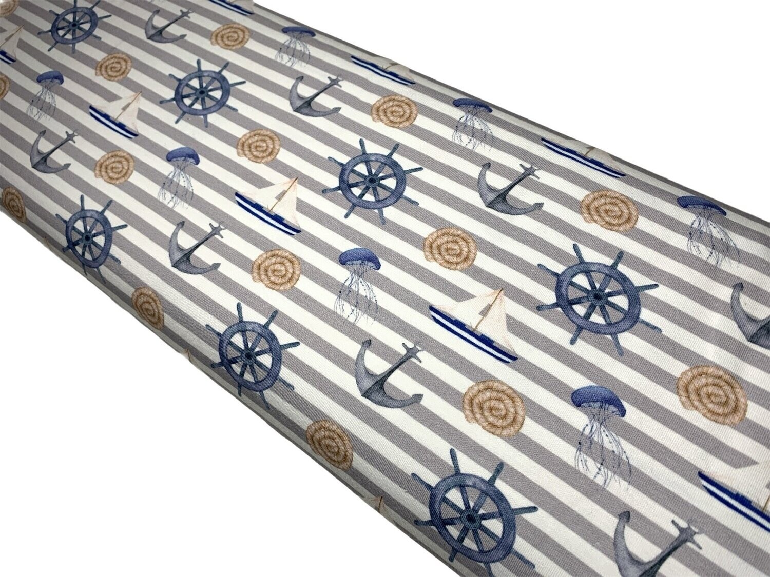 Jersey Maritim Streifen Grau