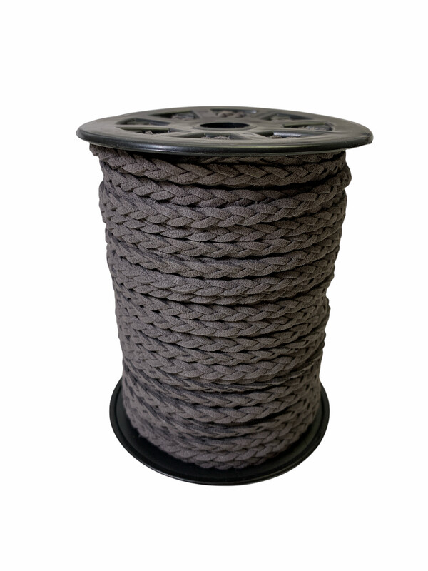Geflochtenes Wildlederband Grau