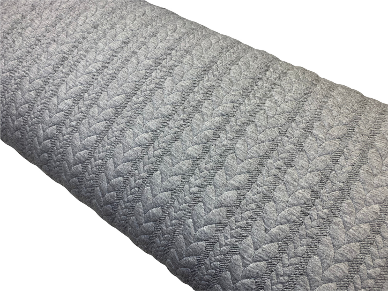 Jacquard Strick Zopfmuster Hell Grau
