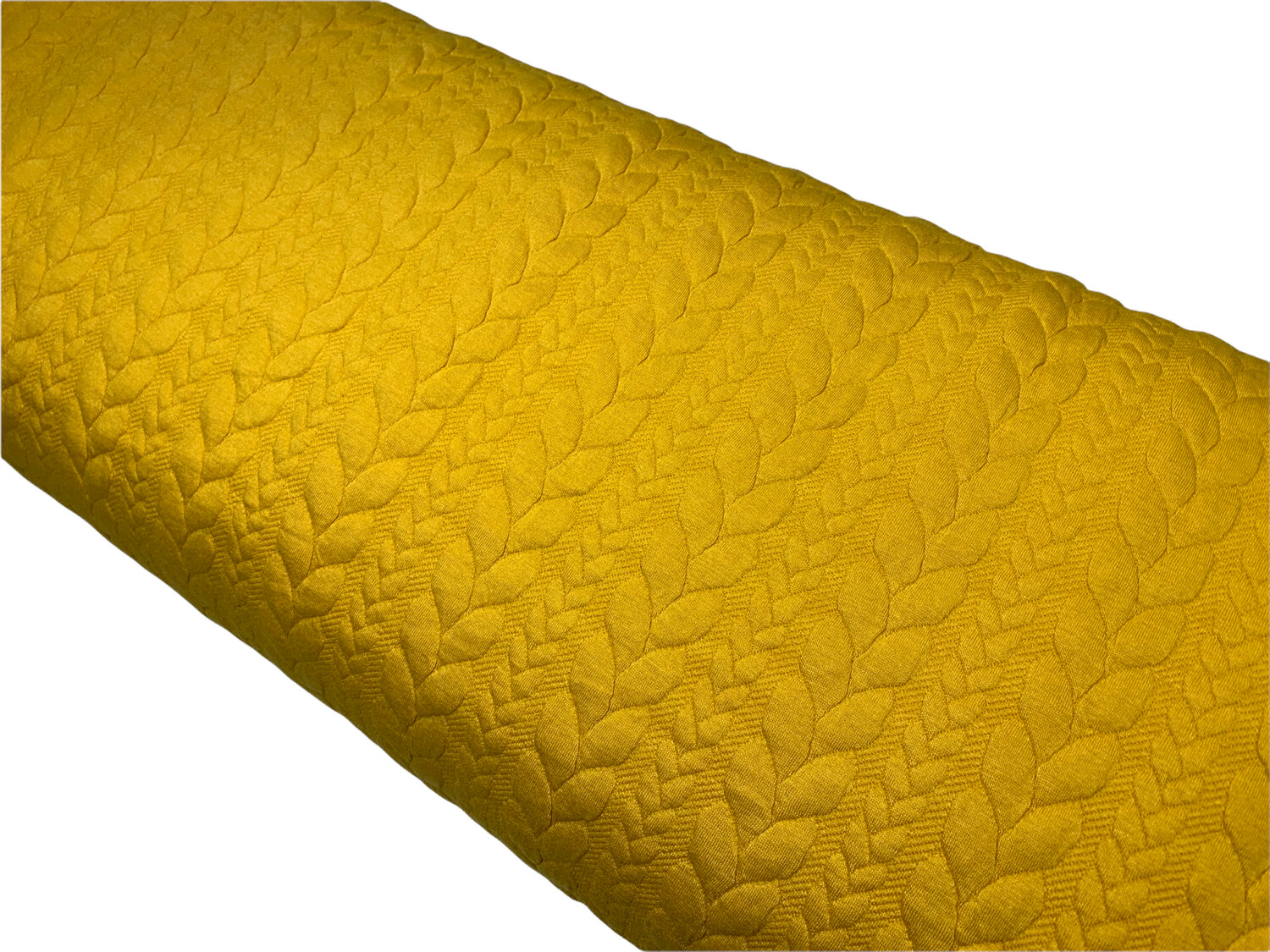 Jacquard Strick Zopfmuster Senfgelb