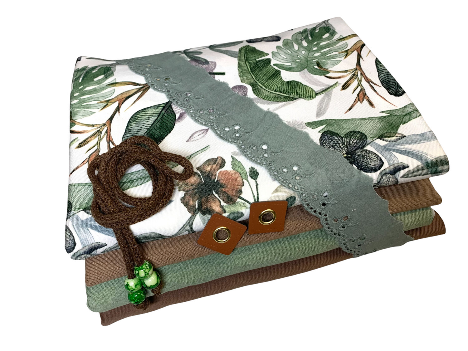 Kleines Jersey Stoffpaket Verspielte Blumen