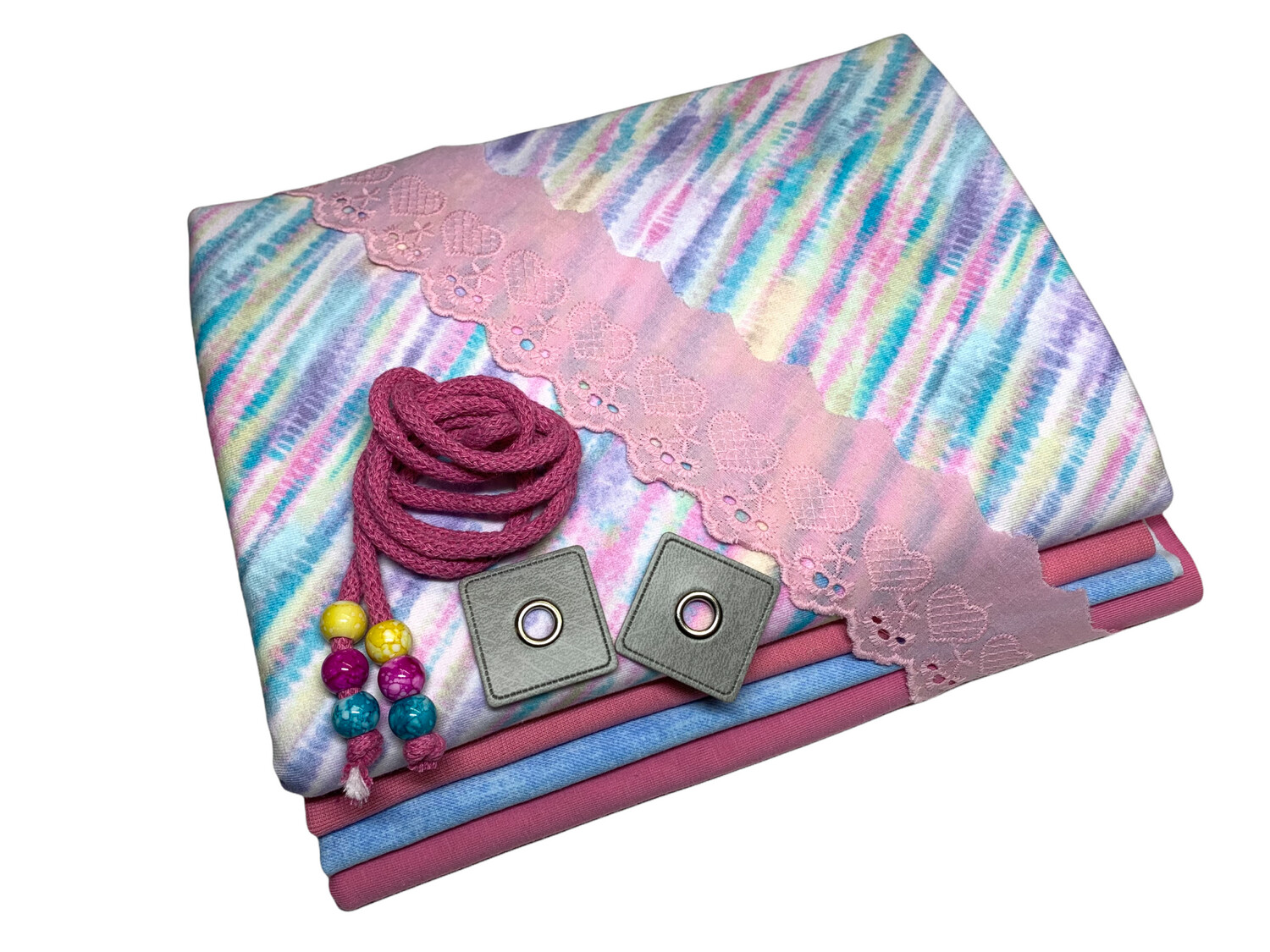 Großes Jersey Stoffpaket Aquarell Streifen