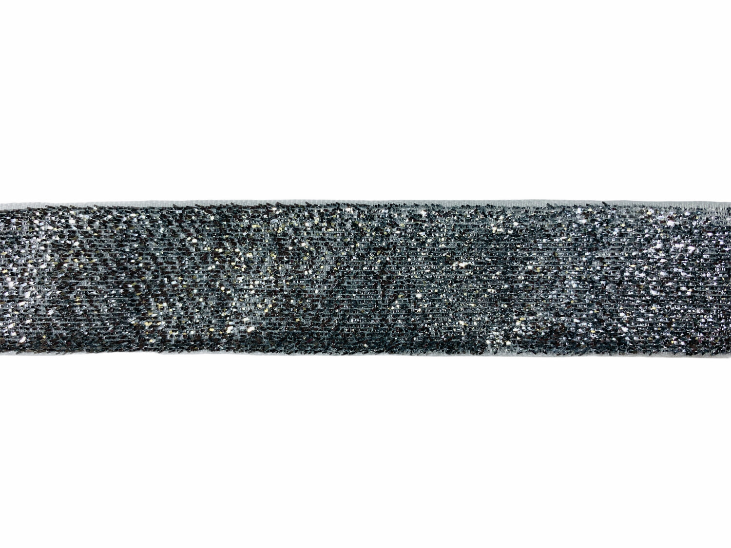 Glitzerband Anthrazit