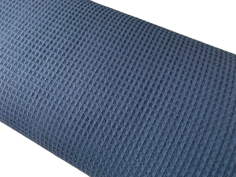 Waffelpiqué Jeans Blau