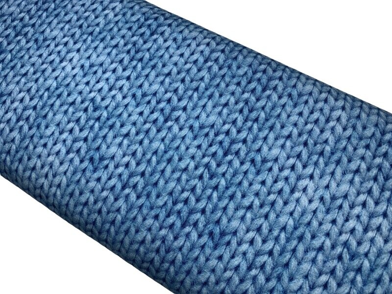 Sommersweat Strickmuster Blau