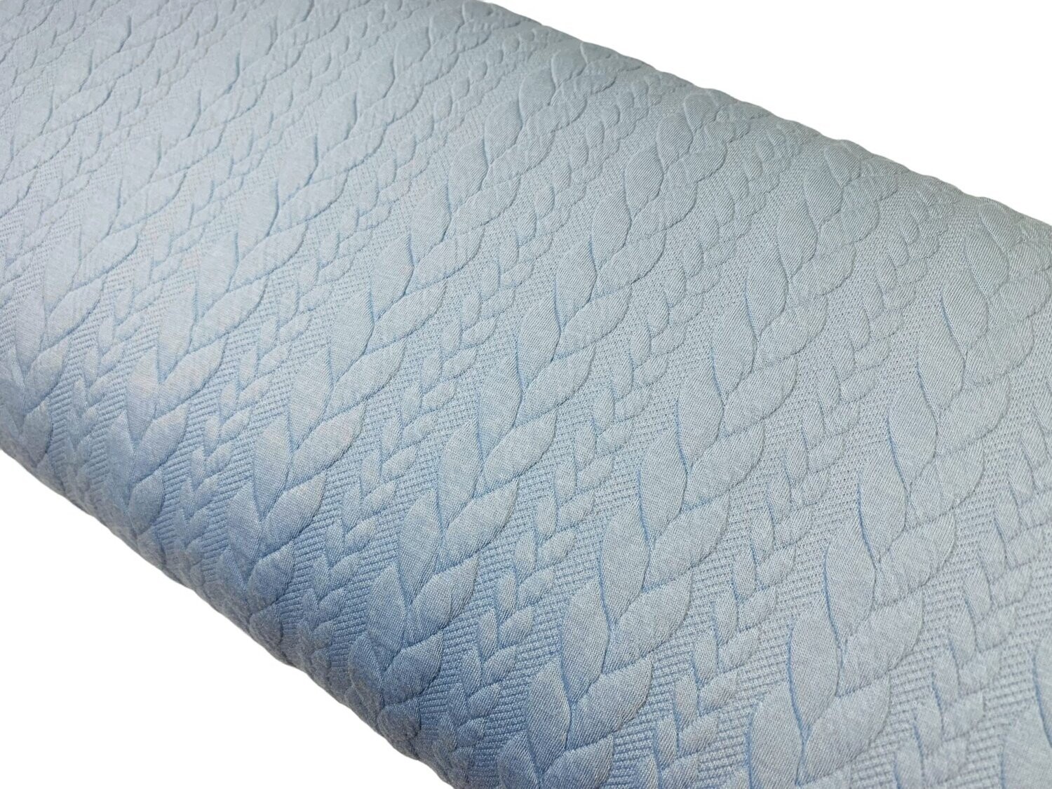 Jacquard Strick Zopfmuster Hellblau
