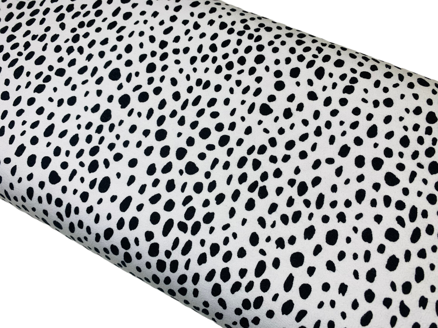 French Terry Rain of Dots Black & White