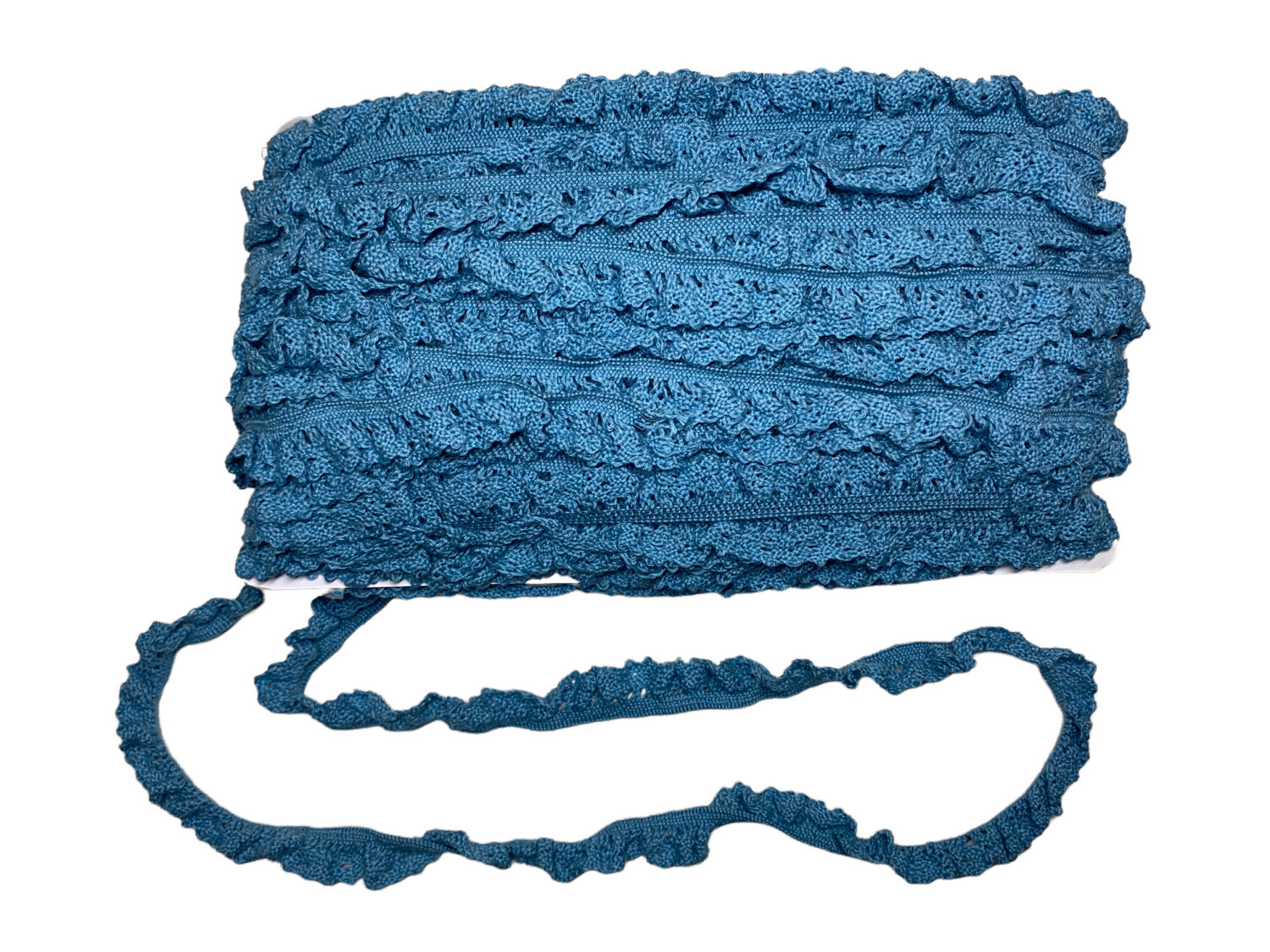 Elastische Baumwollspitze Aqua Blau