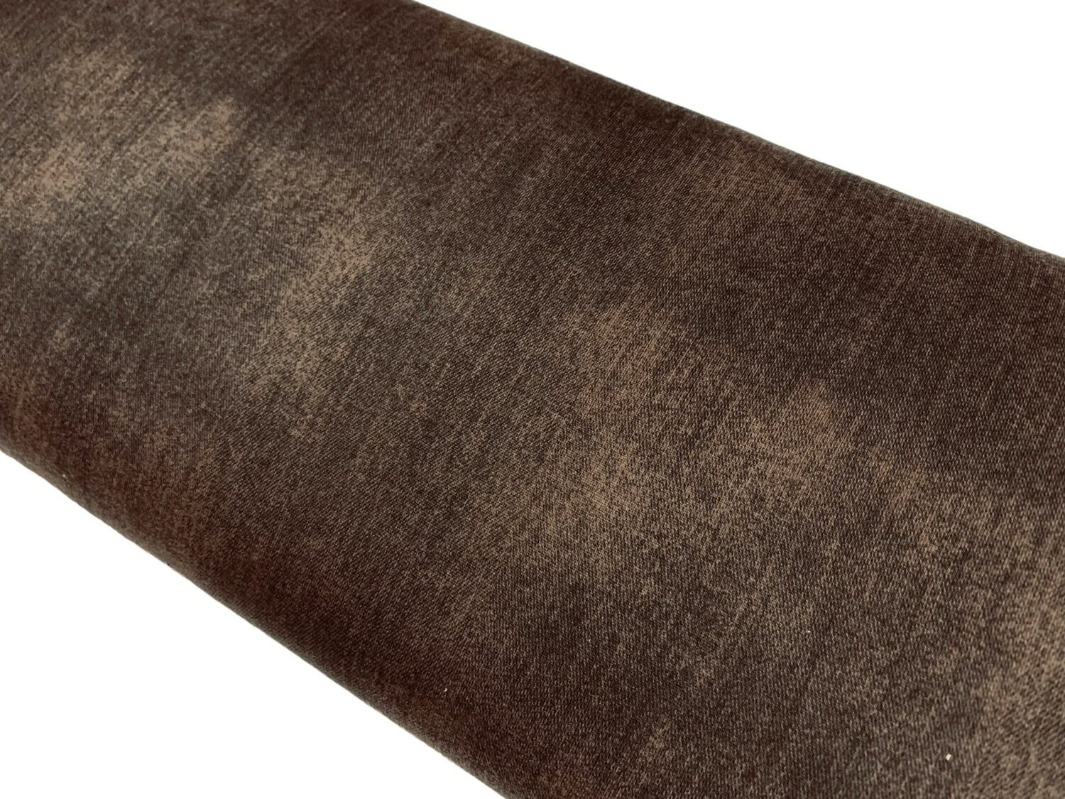 French Terry Jeansmuster Dunkel Mokka
