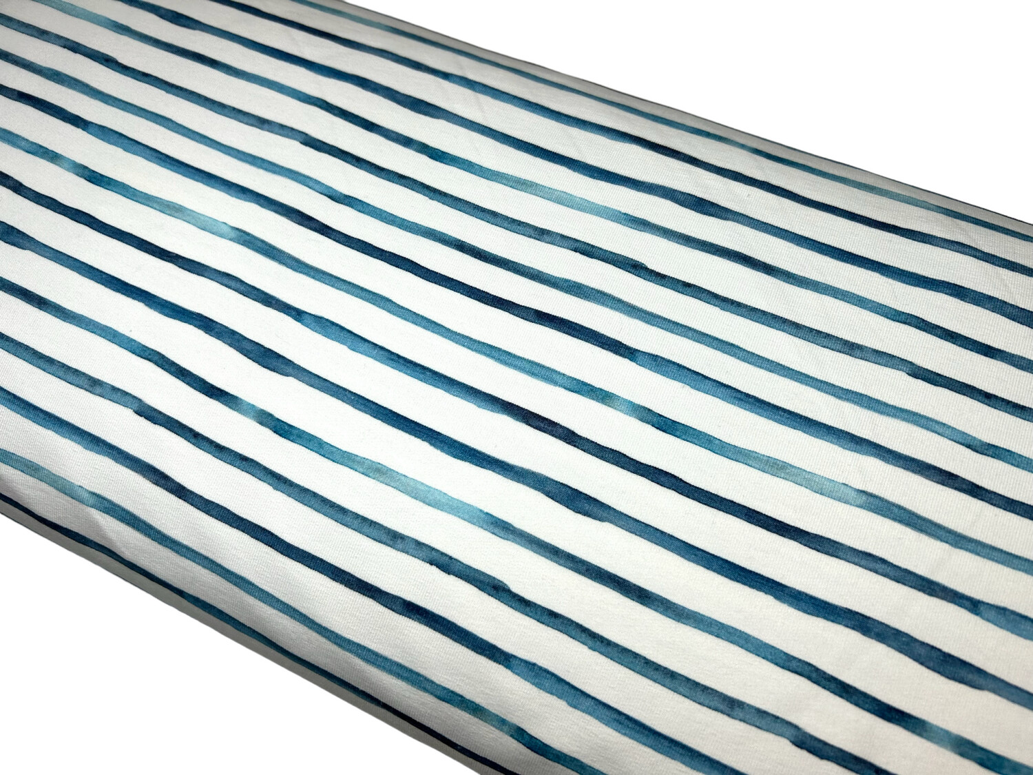 French Terry Gewellte Streifen Blau