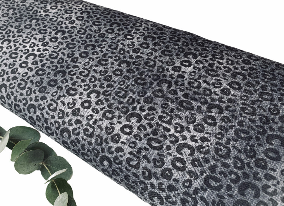 Jersey Leopard Jeans Anthrazit