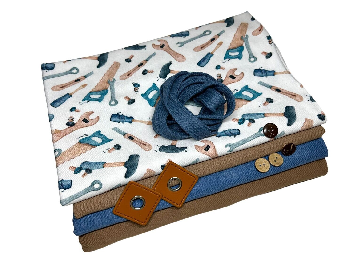 Kleines Jersey Stoffpaket Werkzeuge