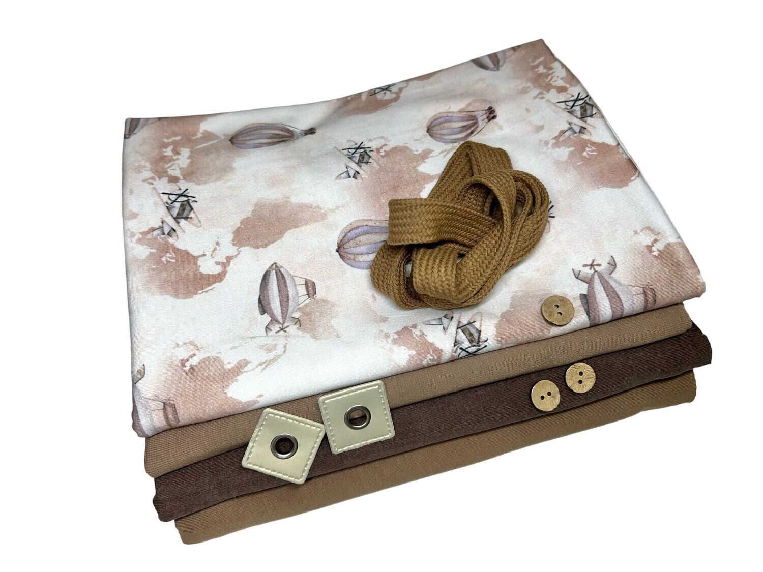 Großes Jersey Stoffpaket Retro Fly creme