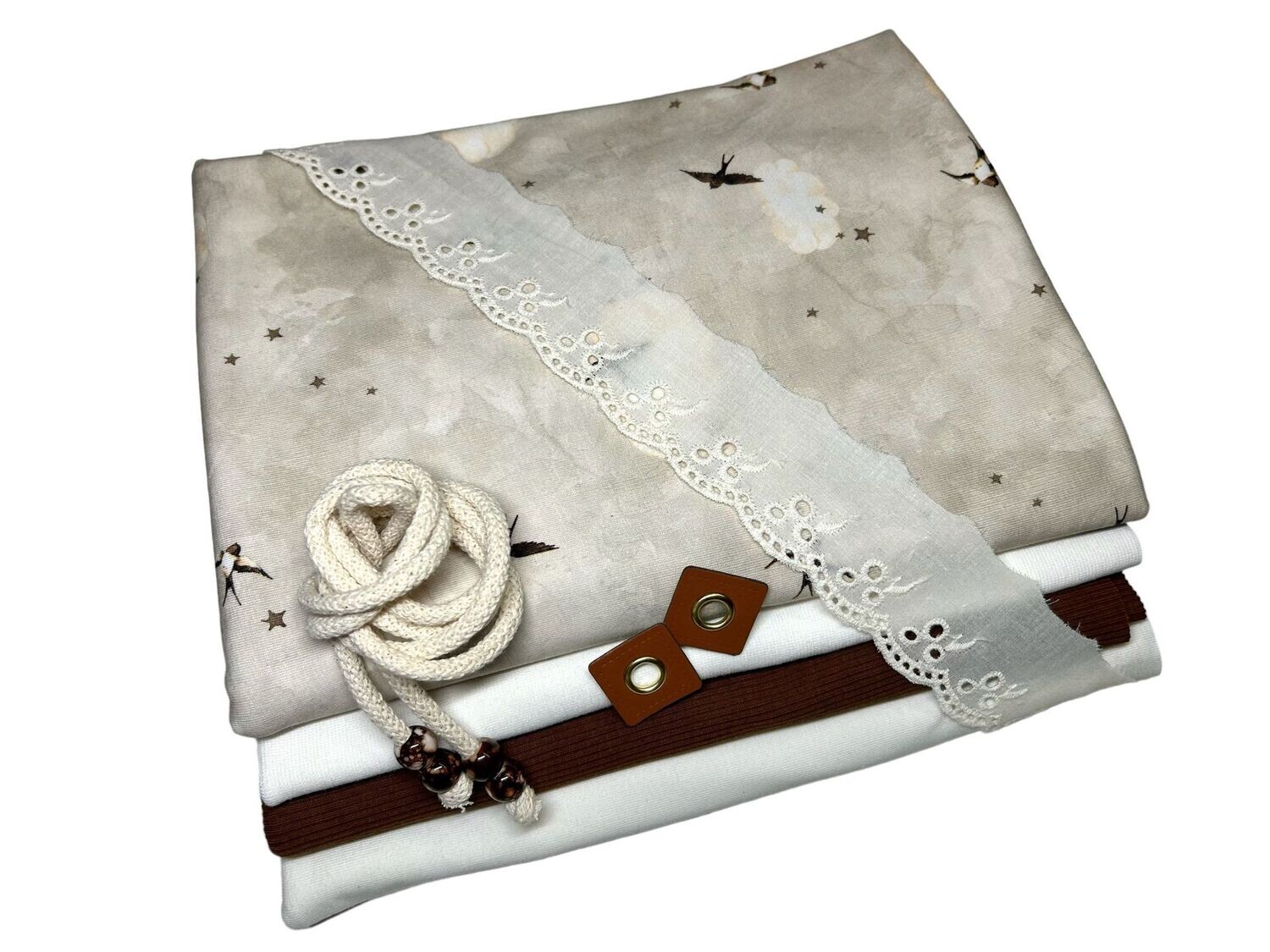 Kleines Jersey Stoffpaket Schwalben