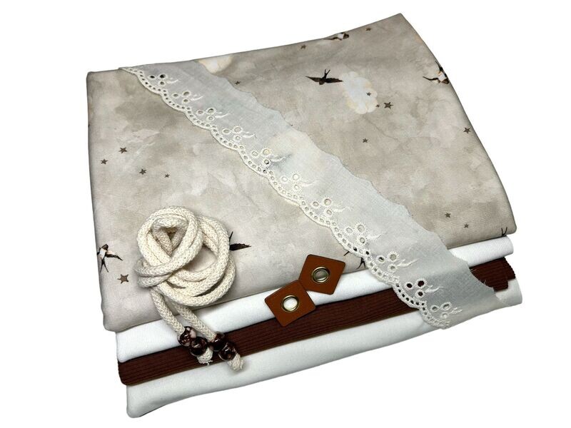 Kleines Jersey Stoffpaket Schwalben