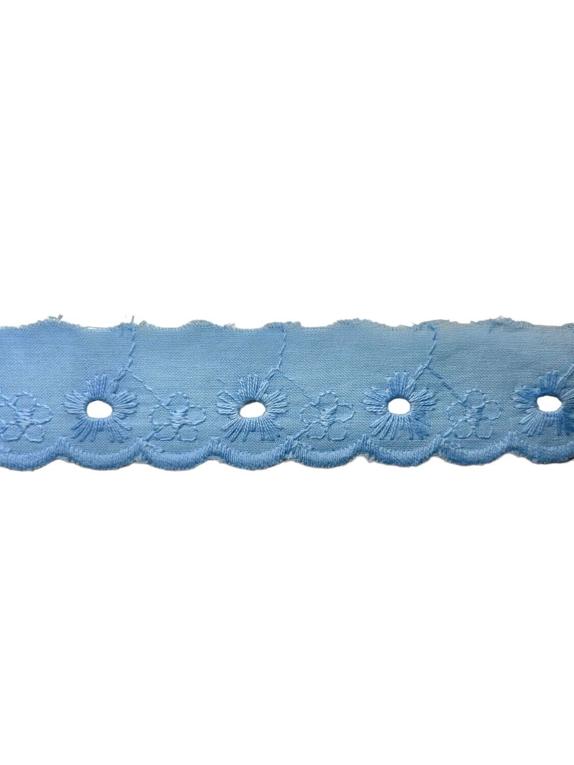 Spitze Lochstickerei Hellblau