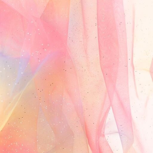 Tüll Regenbogen Rosa mit Glitzer