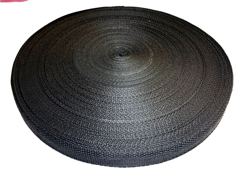 Gurtband 25mm Polypropylen - Schwarz