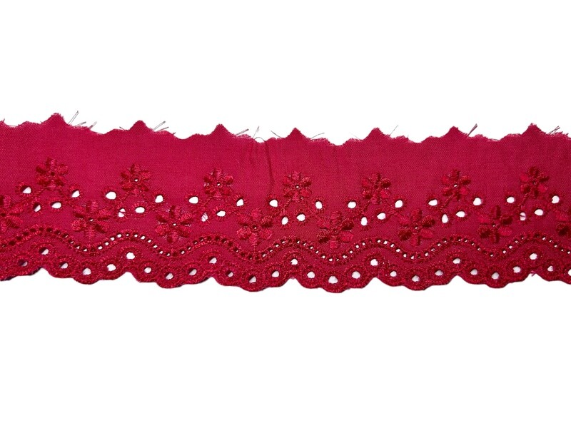 Festonspitze Blume Rot 5,2cm