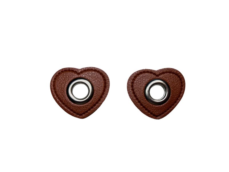 2er Kunstleder Patches mit Ösen braun 8mm 2er Kunstleder Patches mit Ösen braun 8mm