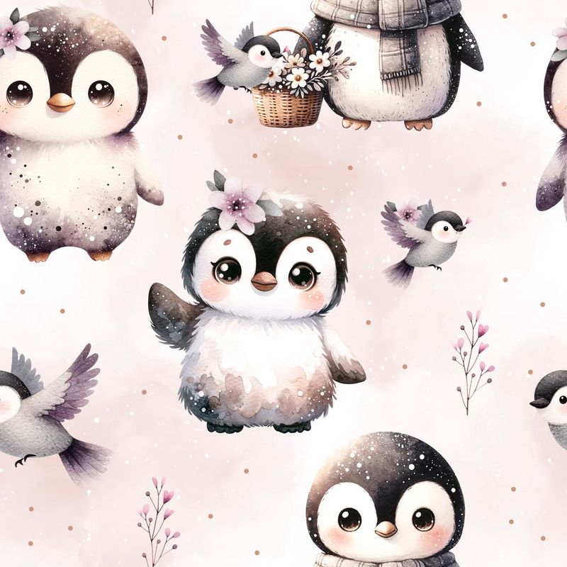 VORBESTELLUNG Jersey BIO Qualität Niedliche Pinguine