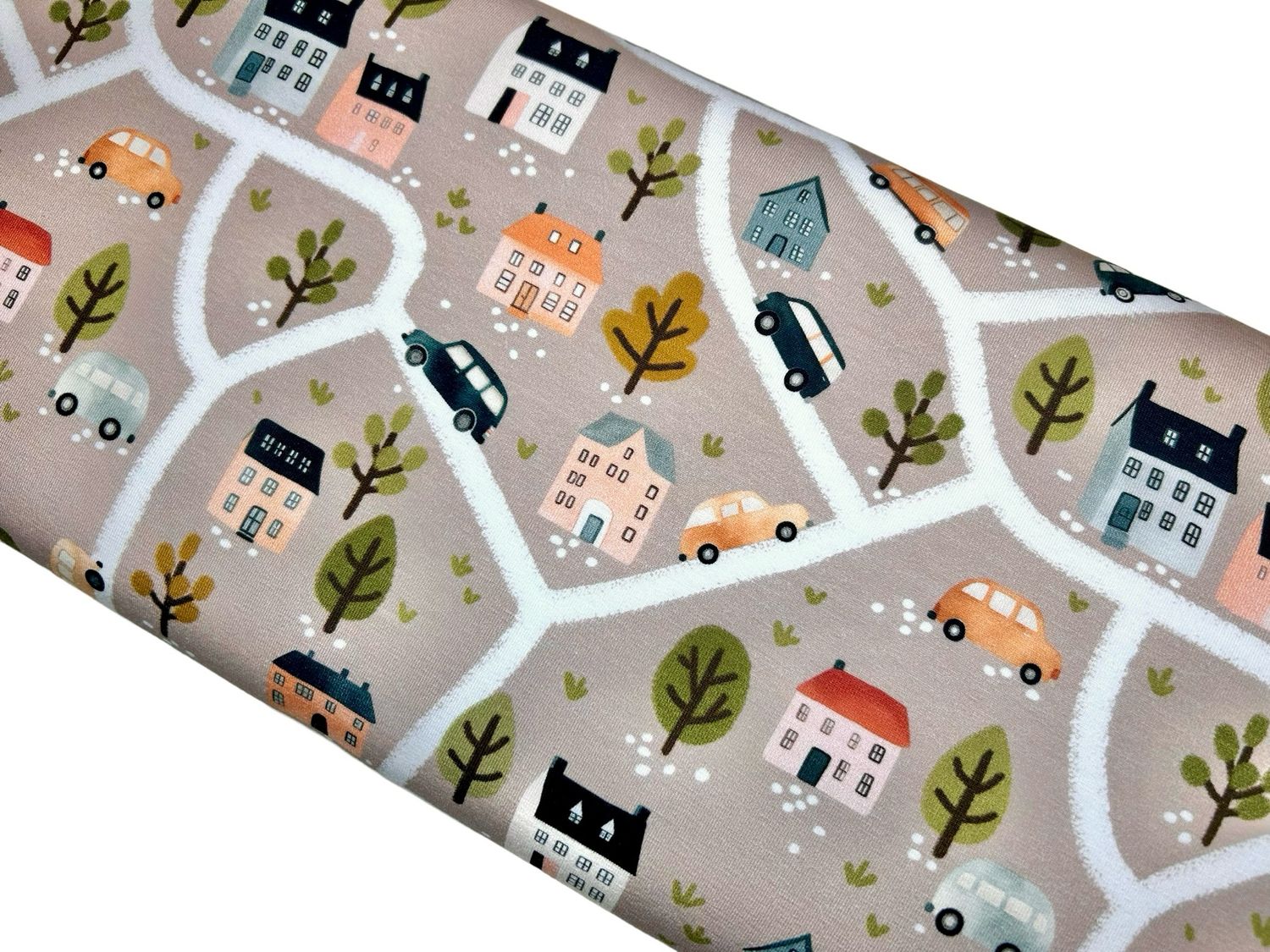 Jersey BIO Qualität Stadtkarte auf Taupe
