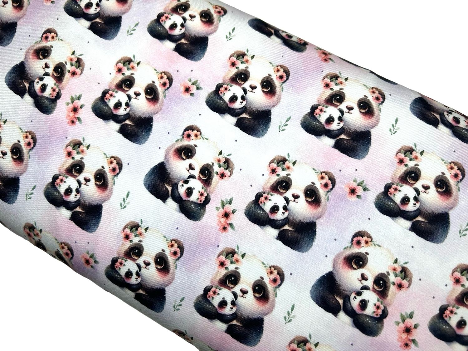 Jersey BIO Qualität Mama-Panda-Liebe Regenbogenverlauf