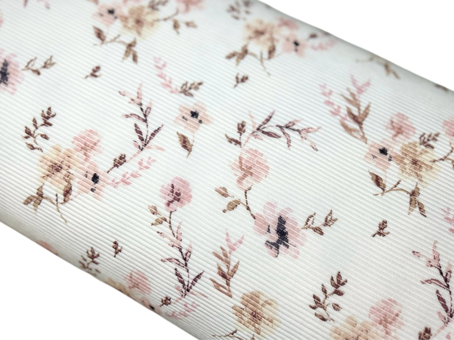 Ottoman Rib Jersey Flowers Rosa Blumen