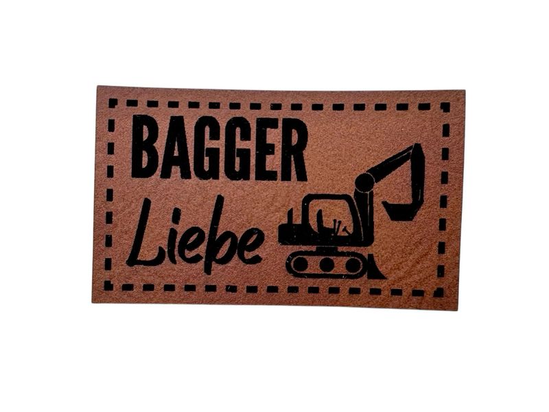 Kunstleder Label " Bagger Liebe"
