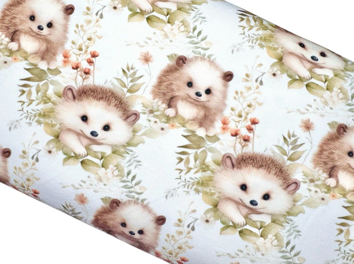 Jersey Niedliche Igel auf Weiß Jersey Niedliche Igel auf Weiß