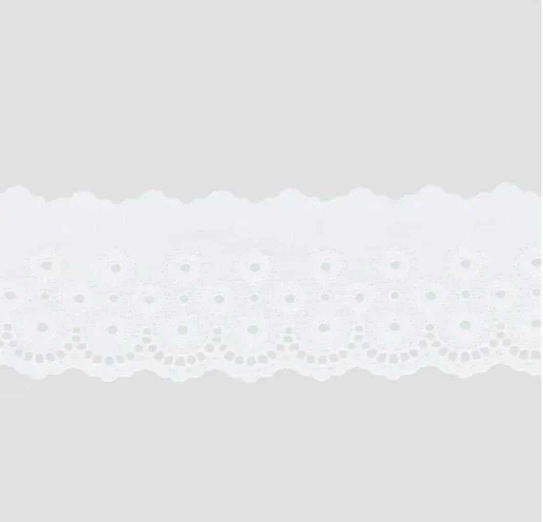 Festonspitze Glanz 70mm, weiß Festonspitze Glanz 70mm, weiß