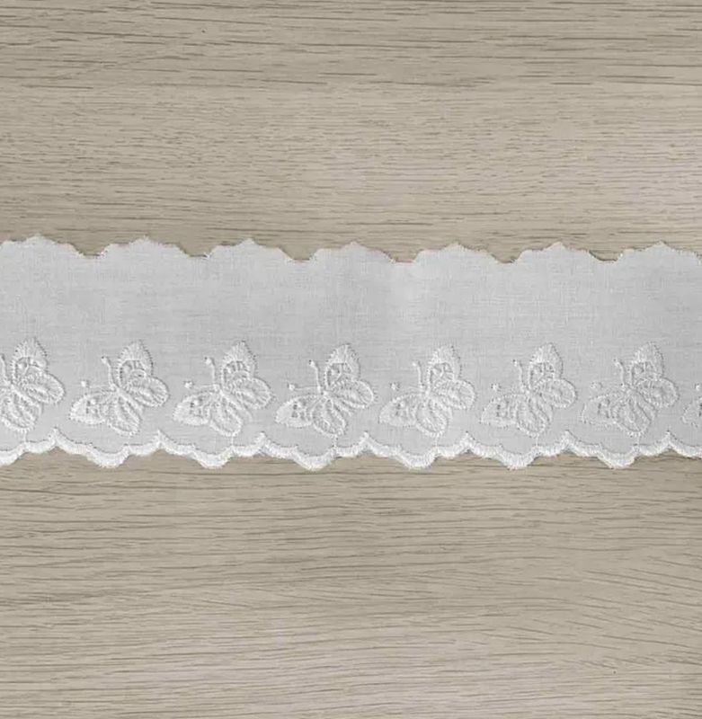 Festonspitze Schmetterling Creme 5cm