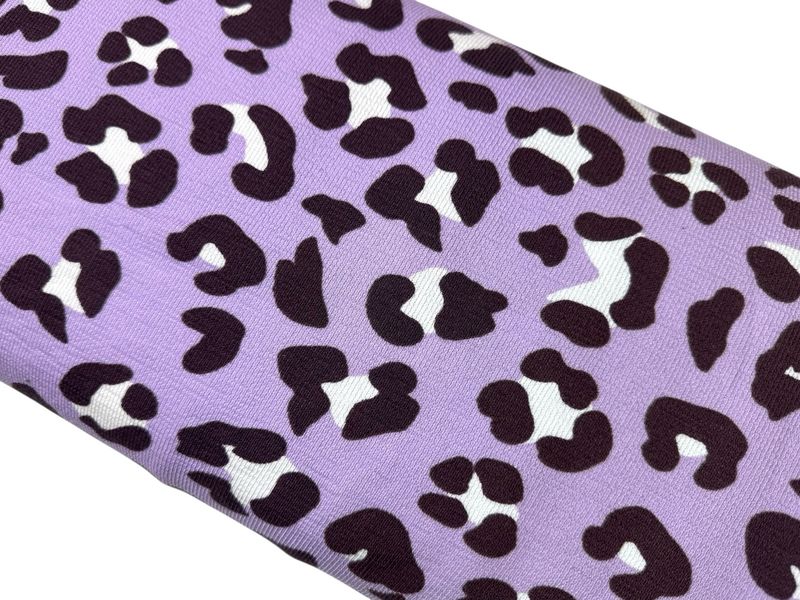 French Terry Crepe Leo Print Lila