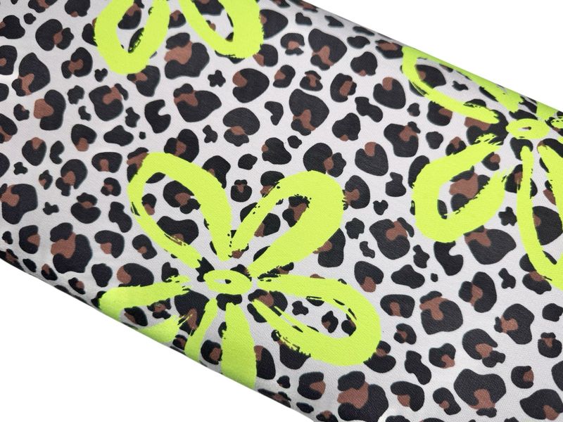French Terry Leo Look Neon Print Blume