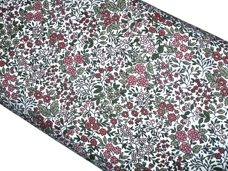 Jersey Bedruckte Blumen Rost/Olive